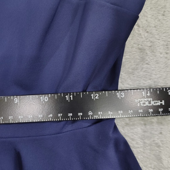 DVF Diane Von Furstenberg | Women's 2 Navy 3/4 Sleeve Ponte Skater Mini Dress - Picture 6 of 10